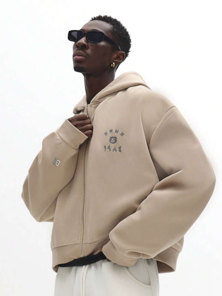 Full Zip Hoodie With Back Print And Logo Design