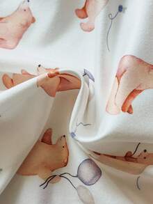 Vintaside Kids 男婴秋冬三件套连体衣，罗纹小熊印花，针织面料，信封领，长袖，按扣下摆，休闲可爱秋季装扮 - 彩色 - 查看 6