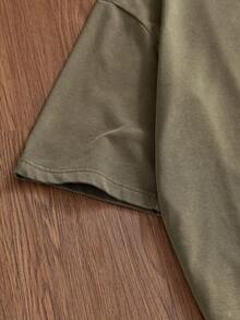 Mainfolk Men's Knitted Casual Loose Fit Short Sleeve T-Shirt - Coffee Brown - View 4