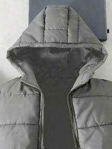 Quilted Padded Sleeveless Padded Coat For Teenage Boys, Winter - Grey - View 4