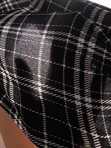 SHEIN 2 件套女婴可爱黑白千鸟格背带裙和夹克套装，秋冬 - 彩色 - 查看 8