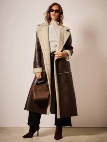 COSMINA 女士秋冬翻领单排扣长款时尚大衣 - 彩色 - 查看 4