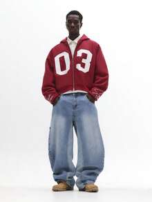 SUMWON Drop Shoulder Full Zip Hoodie Casual Loose Fit French Terry Sweatshirt Loungewear Winter Autumn Essential