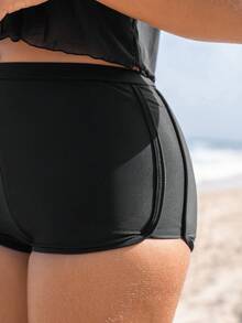 Swim SPRTY 夏季海灘3入組純色短褲比基尼和遮陽衣 - 黑色 - 查看 3