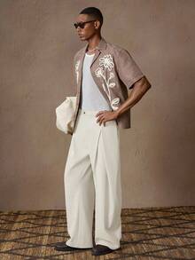 AKNOTIC Business Casual Quần Chino ống đứng lưng rút dây thoải mái cho nam, thích hợp mặc mùa hè, đi nghỉ, mặc hàng ngày, tiệc tùng, cặp đôi, quà tặng cho nam, cho mùa thu - Màu be - Xem 6