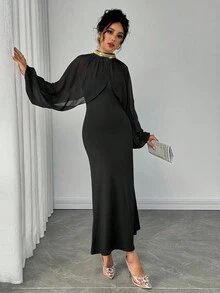 Gloray Elegant Sheer Chiffon Blouse - Black - View 4