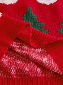 SWAVVY Men's Santa Claus & Gingerbread Man Pattern Crew Neck Loose Fit Casual Sweater, Autumn/Winter, Christmas