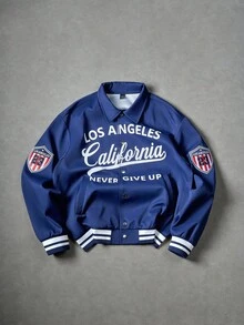 Aesthetic Post--Men's Casual Letter Print Jacket, Autumn