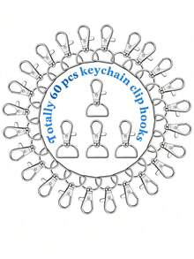 20 piezas Ganchos giratorios con anilla en D para llaveros, cordones y fabricación de bolsos, accesorios de ferretería DIY de aleación de zinc de 360° de rotación duradera - Multicolor - Ver 9
