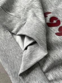 Manfinity EMRG Young, Street Style Printed Gray Men's Hoodie Set, Fall Clothes - Grey - View 8