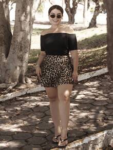 Lupita Cardoza Saia curta casual feminina com estampa de leopardo vintage franzida com babados em duas camadas, roupas femininas de outono, fantasia de leopardo, costumes de Halloween para mulheres, roupa feminina de Ação de Graças, baile de boas-vindas, roupas femininas de Natal, roupas hippie, fantasia feminina de princesa, saia de baile de máscaras, fantasia de mulher-gato, festa sexy - Multicolorido - Ver 1