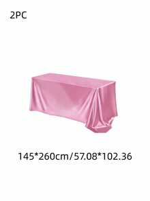 SHEIN 1 件/2 件缎面桌布，白色/奶油色/香槟色/粉色矩形桌布，光滑涤纶面料，适用于婚礼装饰、生日派对装饰、周年纪念、新娘送礼会装饰、婚礼、宴会派对活动、毕业派对装饰
