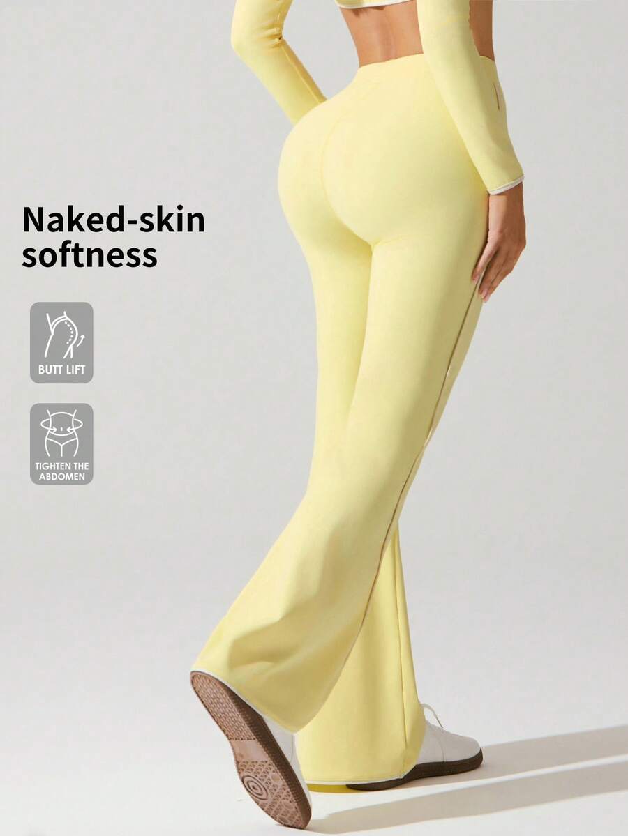 Fluxe 女士纯色高腰喇叭休闲紧身裤，百搭日常穿着