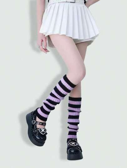 Anime Calentadores de piernas blancos para mujer