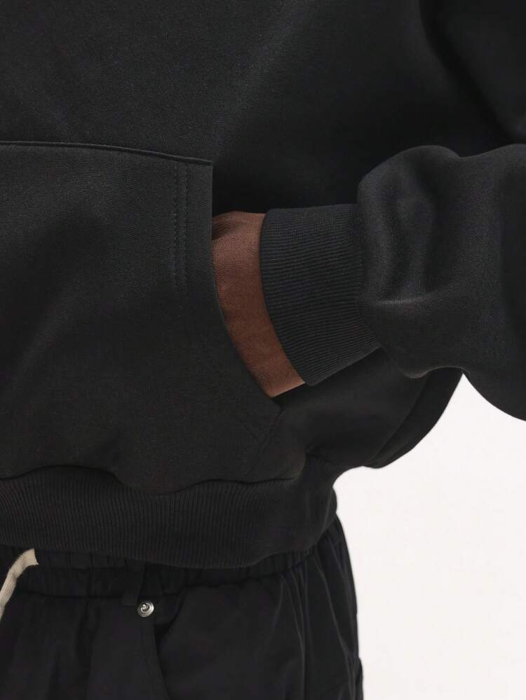 Bluza z kapturem oversize, ściągaczem i nadrukowanym logo