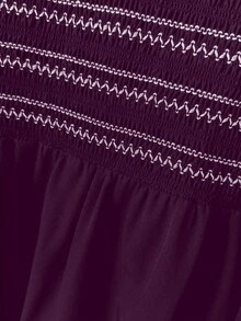 SHEIN LUNE Damen Große Größen gestreiftes Rundhals Laternärmel Lässig Bluse, Frühling/Sommer Peplum Top