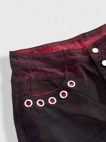 ROMWE MEN Grunge Punk Men's KPOP Distressed Washed Wide Leg Jeans - Black - View 11