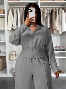 Slaydiva 秋冬新品上市，女士秋冬服装，万圣节，大码女士家居服套装 - 灰色 - 查看 11