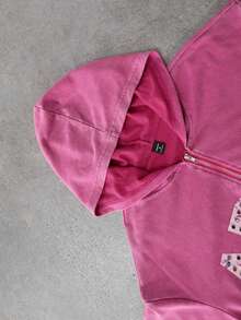 Manfinity Roghcode 1pc Men's Hooded Sweatshirt, Bestselling Ins-Popular Hoodie, Pink Hooded Sweatshirt Sweatshirt, Overall Design Is Casual & Fashionable With A Playful, Graffiti-Like Aesthetic. Ins Bestseller, Suitable For Young Casual Streetwear, Commuting, Back To School, Vacation. Gift For Husband Or Boyfriend, Unisex Couple Matching Pink Zip Up Hoodie Rhinestone Hoodie Pink Hoodie Graphic Hoodie Zip Up Hoodie, Fall