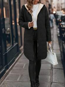 SHEIN Clasi Women's Zip-Up Hooded Padded Coat Autumn Winter Clothes For Women