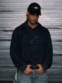 AXEPEAK Men's Casual Hooded Sweatshirt With Pockets, Autumn, For Fall Winter - Dark Grey - View 1