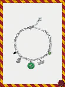 HARRY POTTER X SHEIN 哈里·格林手镯 - 标志性的蛇屋配饰 - 銀色 - 查看 1