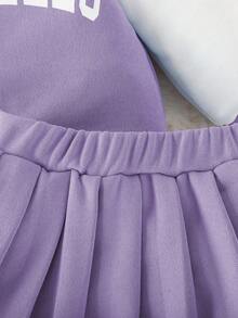 SHEIN 女童夹克和百褶裙套装，春秋季