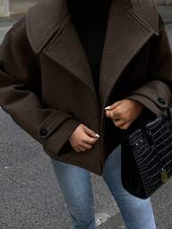 Easura Büyük Beden Kentsel Vintage Palto, Sonbahar/Kış