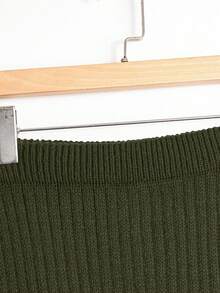 GlowEve 2pcs Women Casual Knit Crew Neck Ribbed Versatile Sweater Set - Army Green - View 4