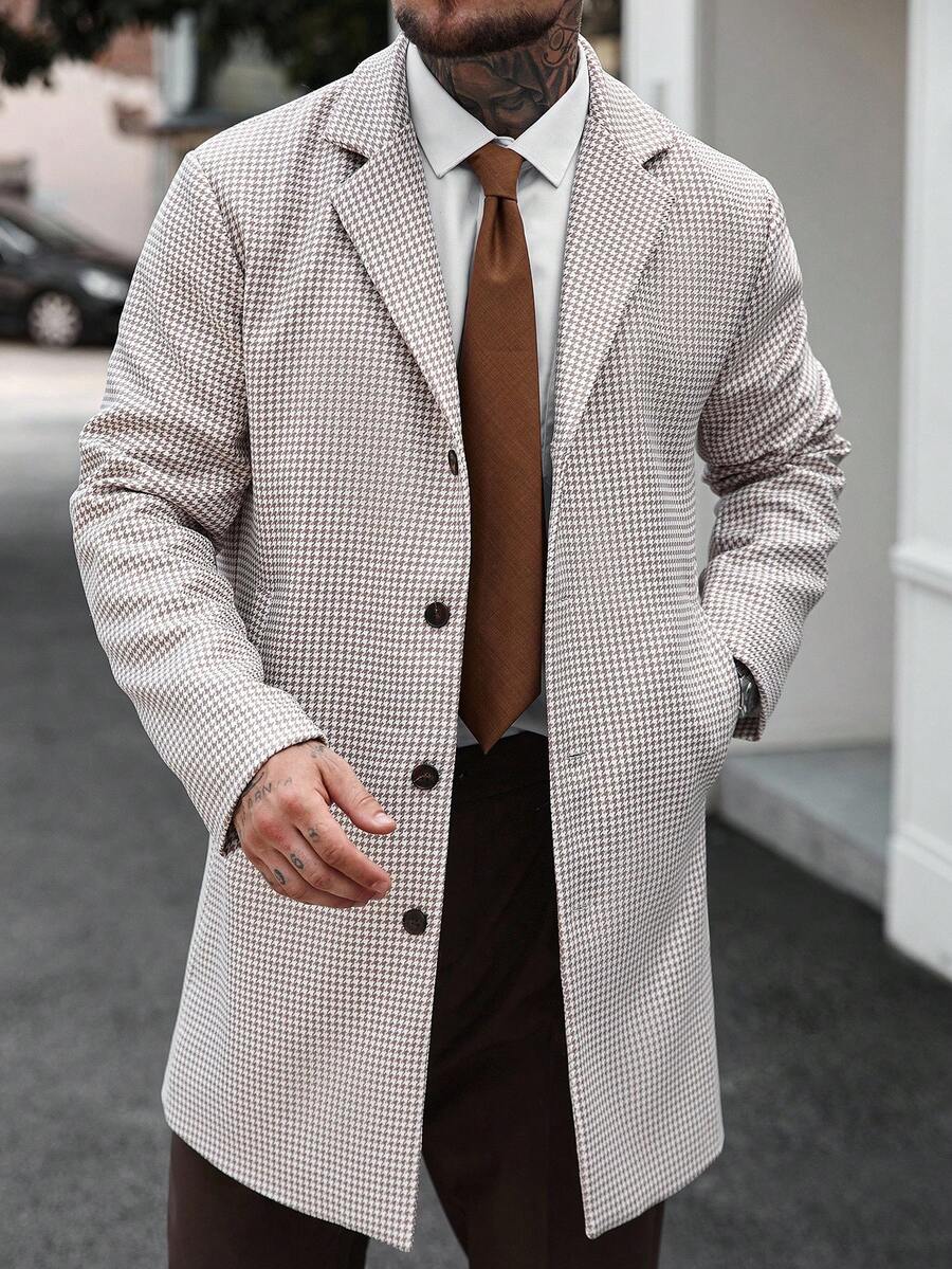 Manfinity CasualCool Men's Casual Houndstooth Jacket, Autumn/Winter - Multicolor - View 1