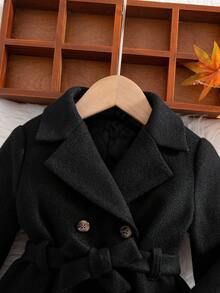 SHEIN Baby Girl Elegant Black Blazer Jacket, Cute Autumn/Winter Mommy And Me Matching Outfits Fall