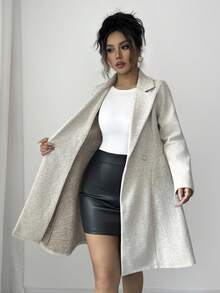 Rafferiza 法式优雅双排扣翻领长袖大衣，秋冬