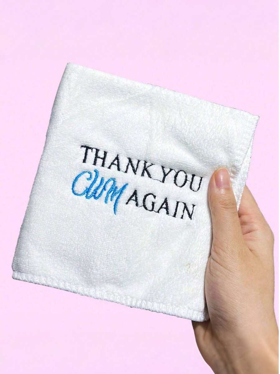 SHEIN Valentine's Day Gifts: Fun Absorbent Towels For Your Husband Or Boyfriend. Romantic Embroidered Handkerchiefs For Your Couple. Valentine's Day, Wedding And Anniversary Gifts: Soft Absorbent Towels, 11.81*11.8 In Handkerchiefs, 1 Or 2 In A 5-Piece Set