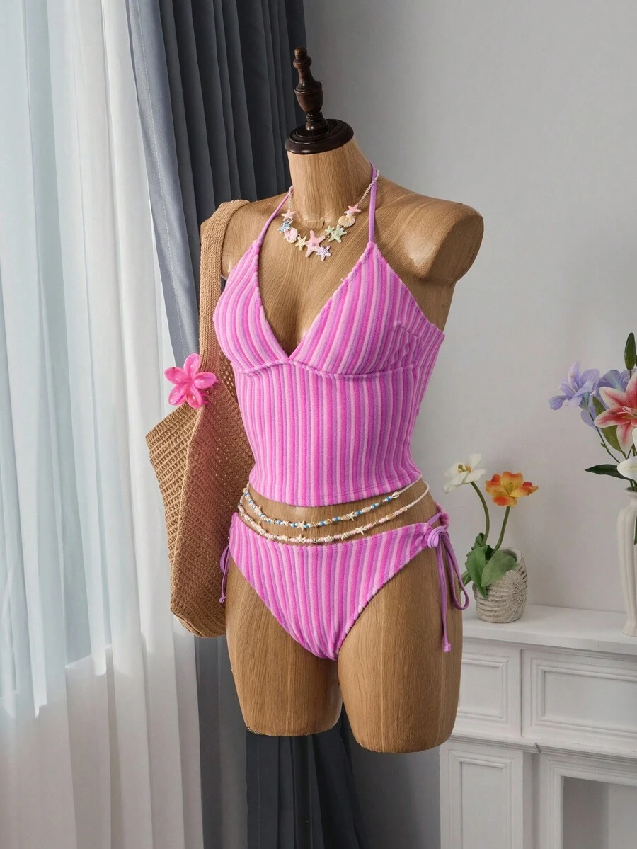 Bellisia 女款夏季分体泳衣 - 紫丁香色 - 查看 1