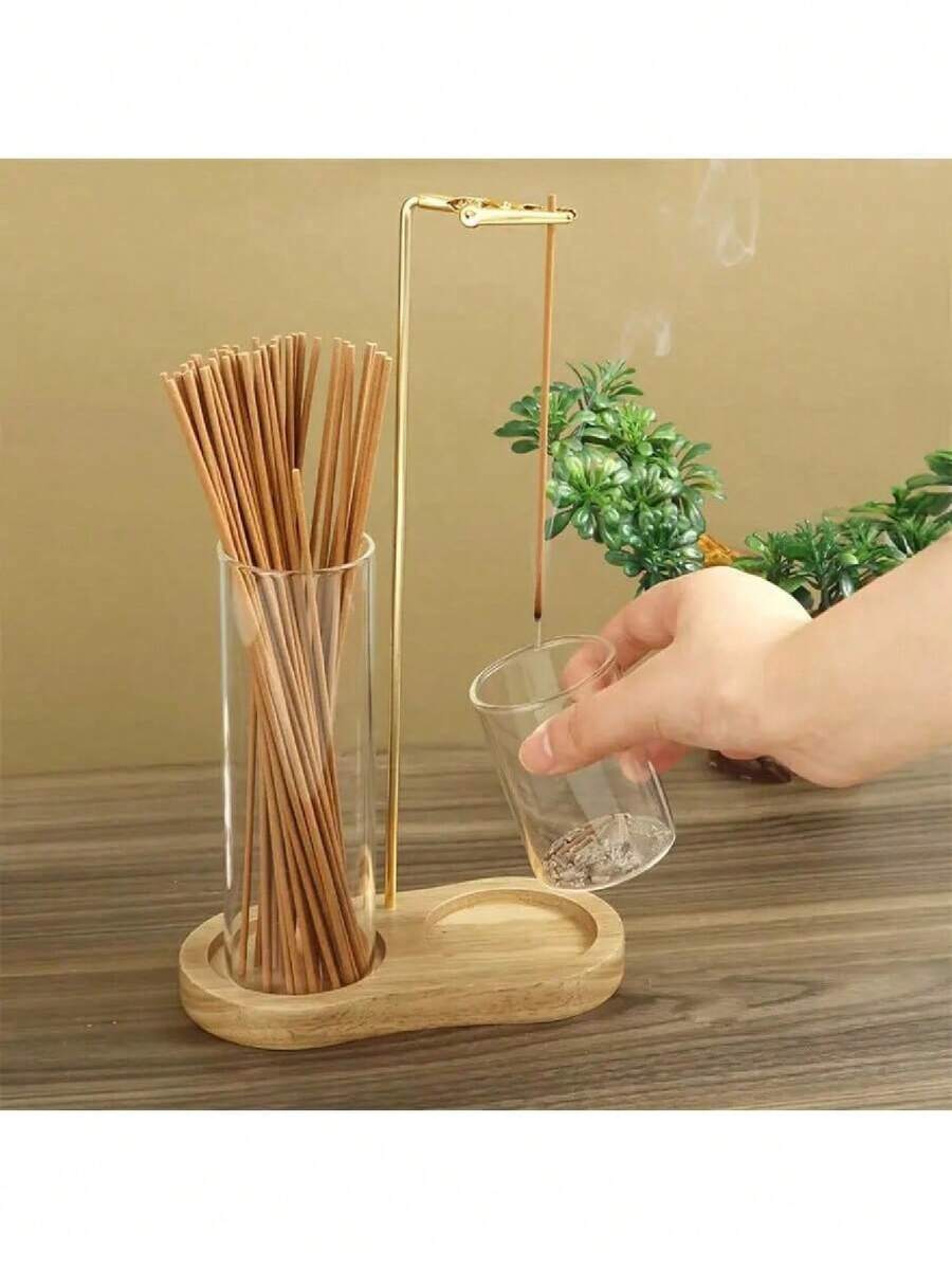 2 In 1 Incense Holder For Sticks, Anti-Ash Flying Incense Burne With Glass Ash Catcher And Incense Sticks Organizer For Meditation Yoga Spa Home Decor