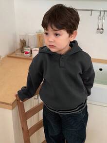 DAZY 幼儿男童连帽宽松休闲长袖运动衫 - 灰色 - 查看 6