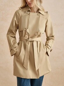 Écloséra Fashionable Casual Loose Tie-Up Metal Buckle Women's Jacket, High-End Commuting, Autumn/Winter