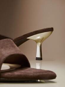 SHUZIA Women Comfortable Kitten Heel Pointy Toe Heel Sandals