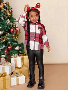 Young Girl Woven Plaid Casual Shirt - Multicolor - View 7