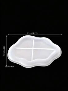 1 pieza Molde de silicona ovalado asimétrico, molde de resina cristalina, superficie espejada, bandeja en forma de nube asimétrica, molde de silicona, decoración del hogar, de vuelta a la escuela.