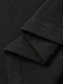 DAZY 女式纯色V领蕾丝拼布修身性感连衣裙 - 黑色 - 查看 8