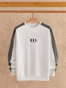 Manfinity NXTstreet 2 件套男士字母印花针织圆领运动衫套装男士休闲套装男士灰白套装男士 2 件套运动服，男士 2 件套男士运动服套装，秋季服装，冬季 - 彩色 - 查看 8