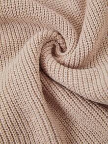 Ellevyn Đầm len dáng chữ A cổ tròn tay kẻ sọc thanh lịch, dáng ôm tôn dáng, thoải mái khi mặc hàng ngày vào mùa thu/đông - Màu Khaki - Xem 8