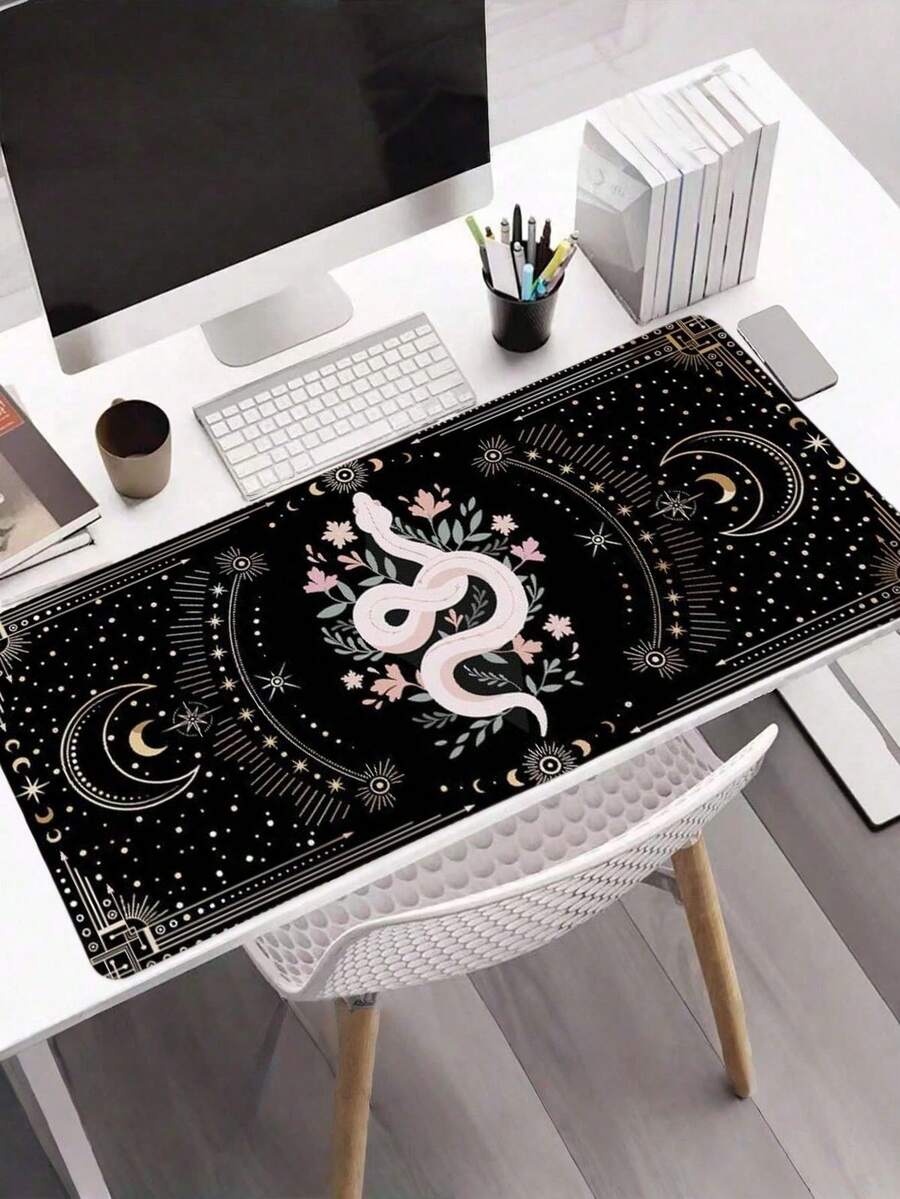 1PC Black Mouse Pad,Large Gaming Mouse Pad Gaming Mousepad Gaming Accessories For Desk,Desk Accessories & Workspace Organizers,Aesthetics Design - Black and White - View 1