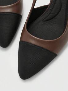 CUCCOO BIZCHIC Women's Fashionable Elegant Pointed Toe Color Block High Heels Spring Shoes - Brown - View 5