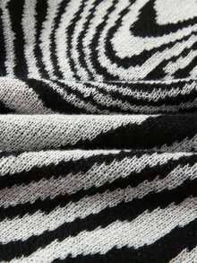 Manfinity Dauomo Men's Twisted Line Pattern Crew Neck Sweater, Fall/Winter - White - View 3