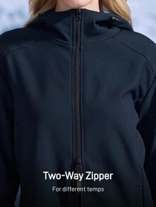 In My Nature Femeii culoare solidă lungime medie cu glugă casual în aer liber Windbreaker schi ținută femei ținute de zăpadă pentru femei femei jachetă de schi femei haine de schi femei jachete sport femei