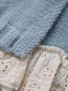 DAZY Baby Girls Casual Solid Color Sleeveless Tie-Up Sweater Vest Toddler Girls Clothes - Blue - View 11