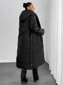 EURMUSE Women,Winter, Winter Coat, Long Lenght, Black - Black - View 4
