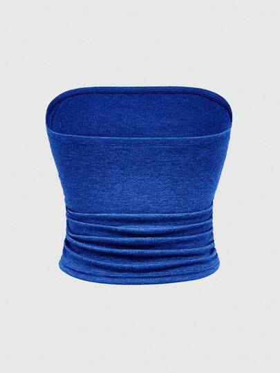 Grunge Punk Top sin tirantes gris y negro con adornos de strass con forma de estrella